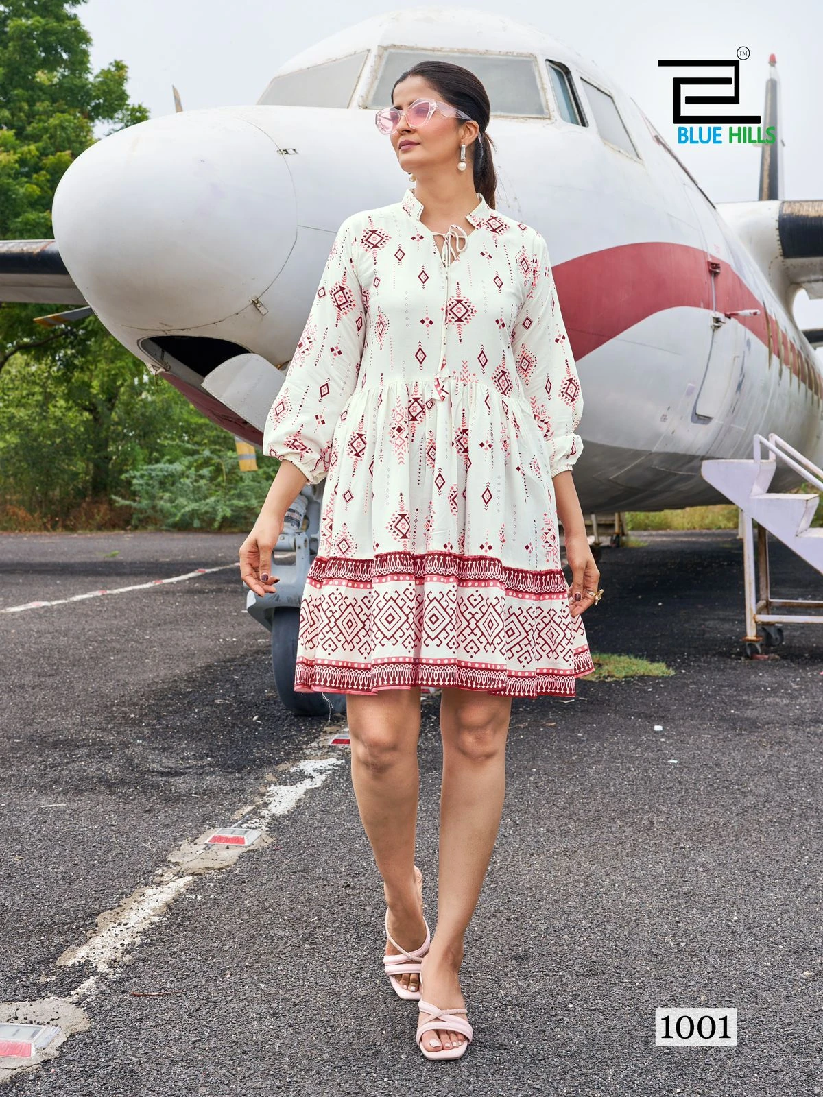 Blue Hills Netflix Rayon 14Kg Wholesale Tunic Tops Catalog — Wholesale Kurtis, Blue Hills wholesale from Surat — view 2